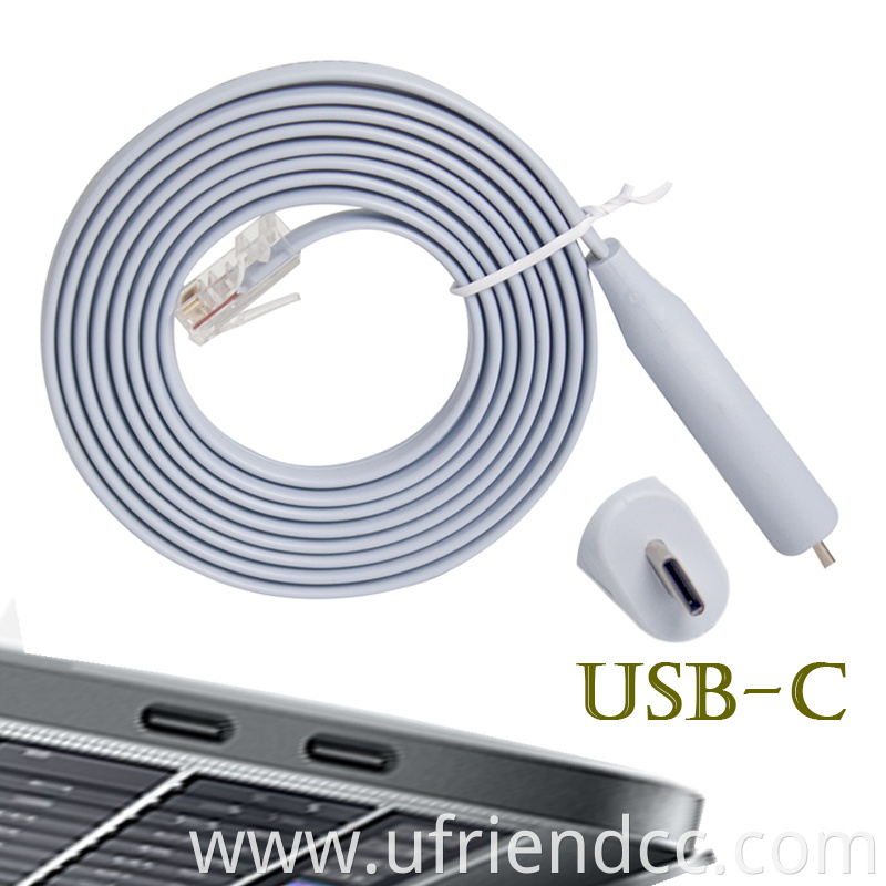 Plug And Play Custom 6FT 2 Meter FTDI FT232RL Rollover USB to RJ45 Console Cable for Cisco Router Switch